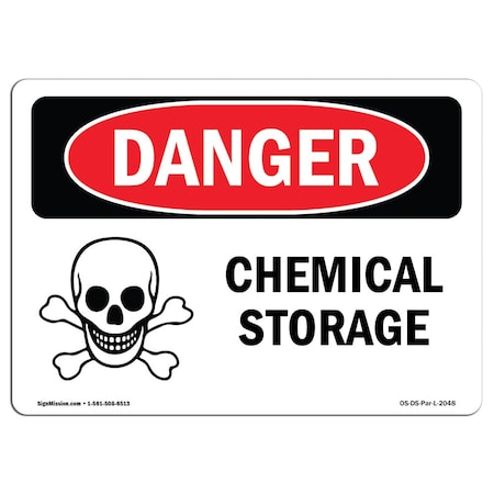 Signmission Safety Sign, OSHA Danger, 12" Height, Chemical Storage, Landscape OS-DS-D-1218-L-2048